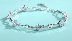 925 Silver Korean Style Diamond Love Bracelet for Students