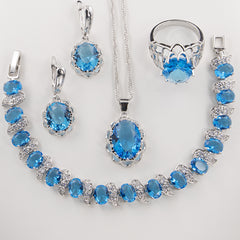 Floral Basket Earrings and Bridal Zircon Jewelry Set