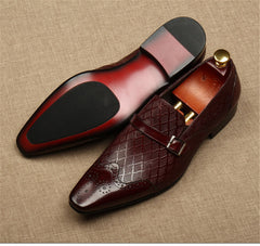 Men's Breathable Leather Buckle Business Shoes
