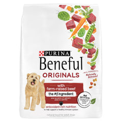 Beneful Purina Real Meat Dry Dog Food Originals with Farm-Raised Beef 14 lb. Bag