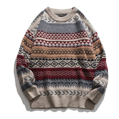 Loose Retro National Trend Pullover Sweater for Women