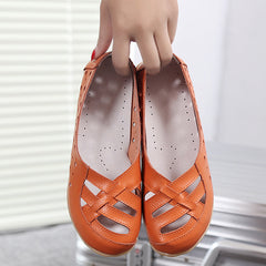 Fashionable Genuine Leather Slip-On Flats for Women