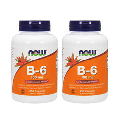 NOW Vitamin B-6 100mg250 Capsules (Pack of 2)