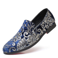 Men's Fashion Slip-On Loafers with Sequins Design