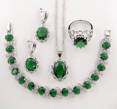 Floral Basket Earrings and Bridal Zircon Jewelry Set