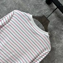 2024 Spring/Summer Casual Stripe Round Neck T-Shirt