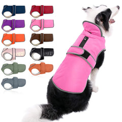 MIGOHI Reflective Waterproof Windproof Dog Coat Cold Weather Warm Dog Jacket Reversible Stormguard Winter Dog Vest for Small Medium Large Dogs (Pink XL)