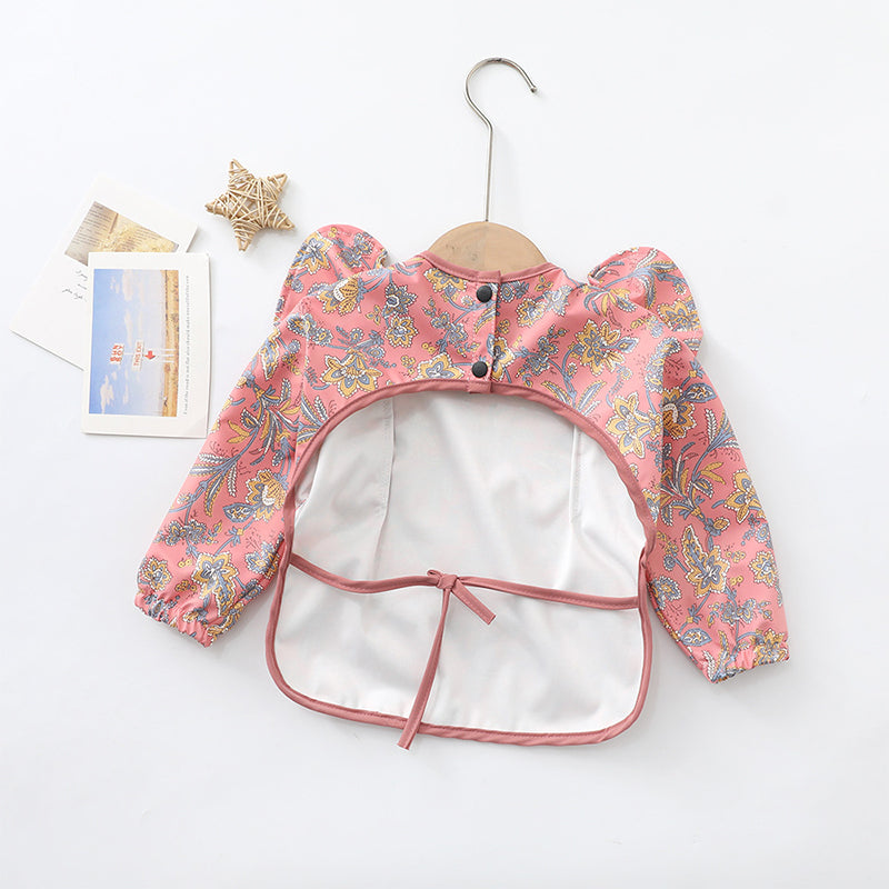 Waterproof Baby Feeding Bibs with Pocket and Sleeves