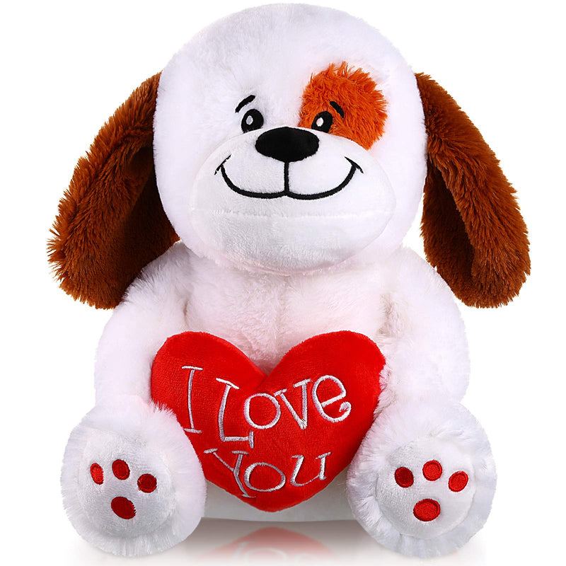 Valentine Bear Dog Plush Stuffed Animals Gift 10 Inch Cute Plush Animals Heart Holding Soft Plush Toy for Valentines Day Mothers Day Wedding Anniversary Birthday(Puppy Dog)