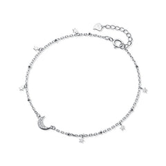 Minimalist Star and Moon Bracelet with S925 Silver
