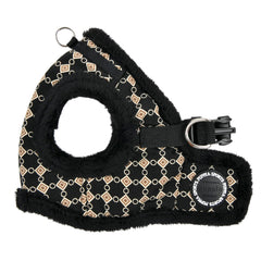 Puppia Jace Vest Dog Harness Step-in Warm Winter Diamond Pattern for Small and Medium Dog Black Large