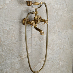 Antique Copper Bathtub Faucet with Vintage Shower Set