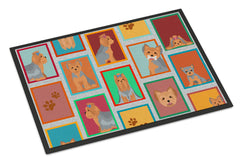 Lots of Blue and Tan Yorkie Doormat