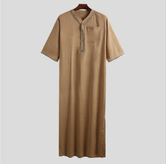 2024 Men’s Loose Long Robe Button Shirt - Arabic Style
