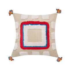 Custom Indian Handcrafted Geometric Tassel Pillow Cover