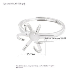 925 Sterling Silver DIY Ring with Beeswax Amber Turquoise