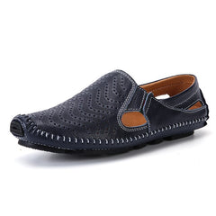 Genuine Leather Casual Men's Sandals - Summer Flat