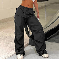 Women's Casual Low Waist Cargo Harem Trousers