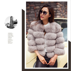 Faux Fur Slim Fit Short Fox Fur Jacket