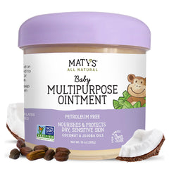 Matys Multipurpose Baby Ointment All Over Gentle Skin Protection for Newborns & Up Soothes Dry Irritated Skin Diaper Area Dry Scalp Drool Irritation Petroleum Free Fragrance Free 10 oz tub