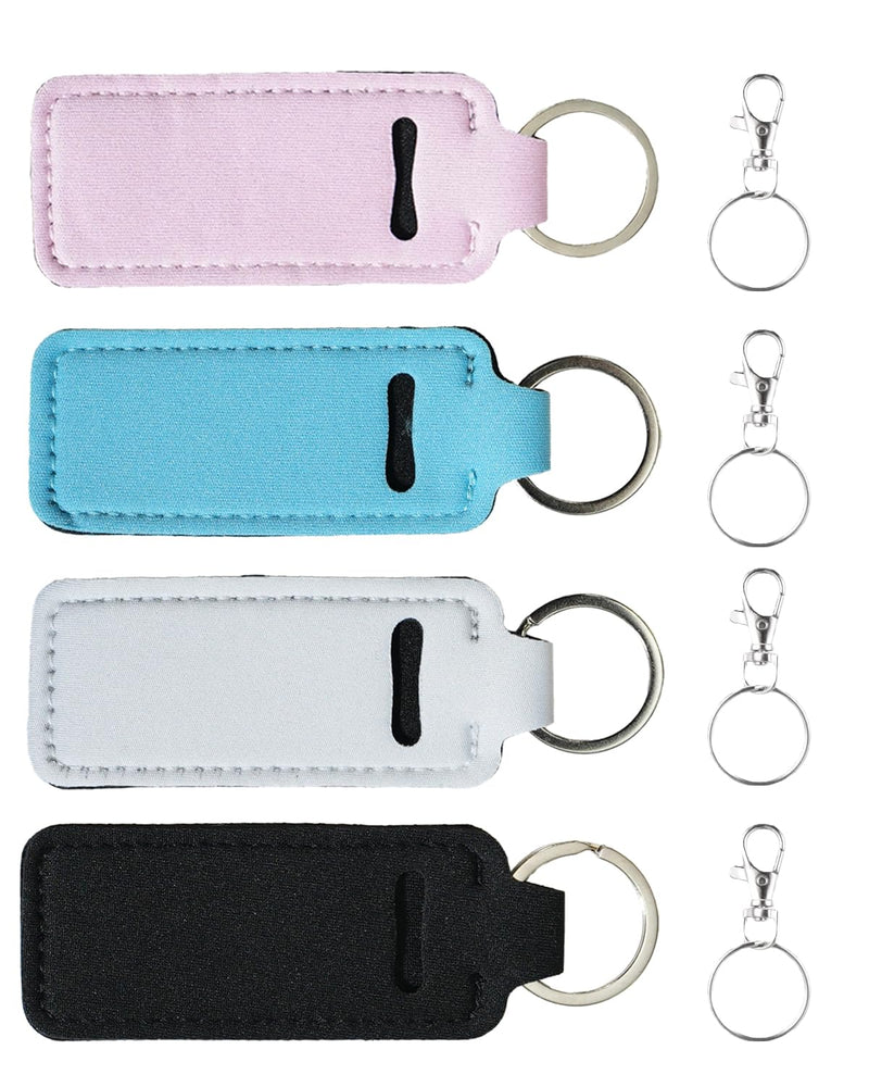 Belolvar Chapsticks Holder Keychain for Lipstick Lip Balm Lip Gloss Holder Stocking Stuffers for Women (Bright 4pcs)