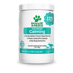 Doggie Dailies Calming Chews for Dogs 225 Soft Chews Melatonin for Dogs with Chamomile to Help Manage Stress Relief Calm & Relaxation During Thunderstorms Fireworks Travel & Separation