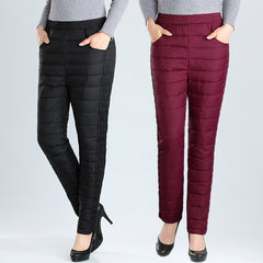 High-Waisted Thickened Plush Cotton Pants for Women