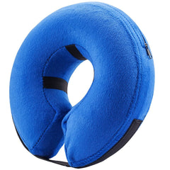 BENCMATE Protective Inflatable Collar for Dogs and Cats - Soft Pet Recovery Collar Does Not Block Vision E-Collar (Small Blue)