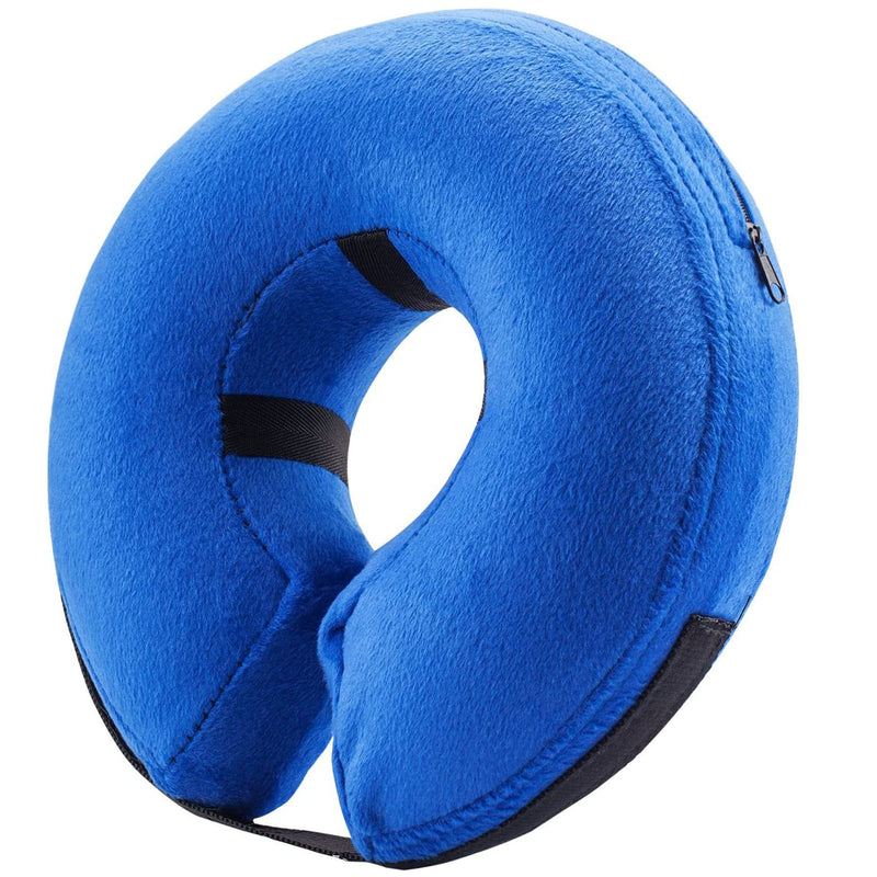 BENCMATE Protective Inflatable Collar for Dogs and Cats - Soft Pet Recovery Collar Does Not Block Vision E-Collar (Small Blue)