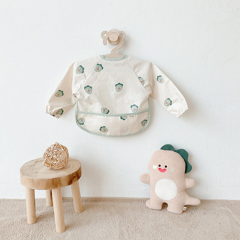Waterproof Long Sleeve Baby Bibs with Pocket for Toddlers