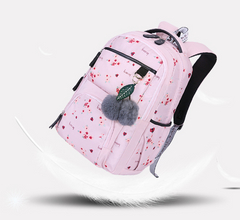 Girls' Large Capacity School Backpack - Korean Style