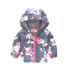 Trendy Spring Summer Kids Jacket with Hood and Print