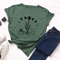 Loose Fit Cotton Short Sleeve T-Shirt for Women