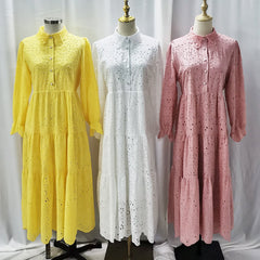 Embroidered Hollow Lace Dress from Southeast Asia