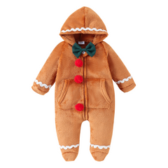 Baby Christmas Gingerbread Romper with Hat