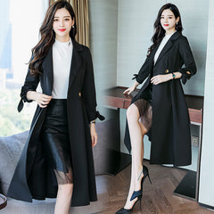 Women's Mid-Length Korean Style Double-Breasted Coat