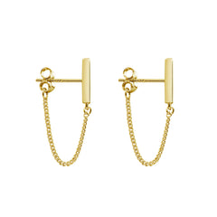 Chain Earrings for Women Gold Dangle Earrings For Women Gold Plated Earrings for Women Sterling Silver Gold Stud Earrings for Women (14K Gold)