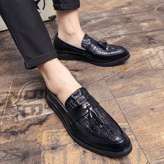 Luxury Crocodile Skin Leather Loafers for Men