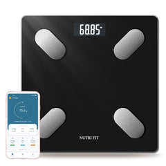 NUTRI FIT Smart Scale for Body Weight Body Composition Monitor Bathroom Digital Weighing Scale with BMI Body Fat Muscle Mass Accurate Bluetooth Home User Health Equipment Sync Apps