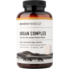 Enviromedica Grass-Fed Organ Complex: Freeze-Dried Beef Liver Kidney Heart and Pancreas (180 ct)