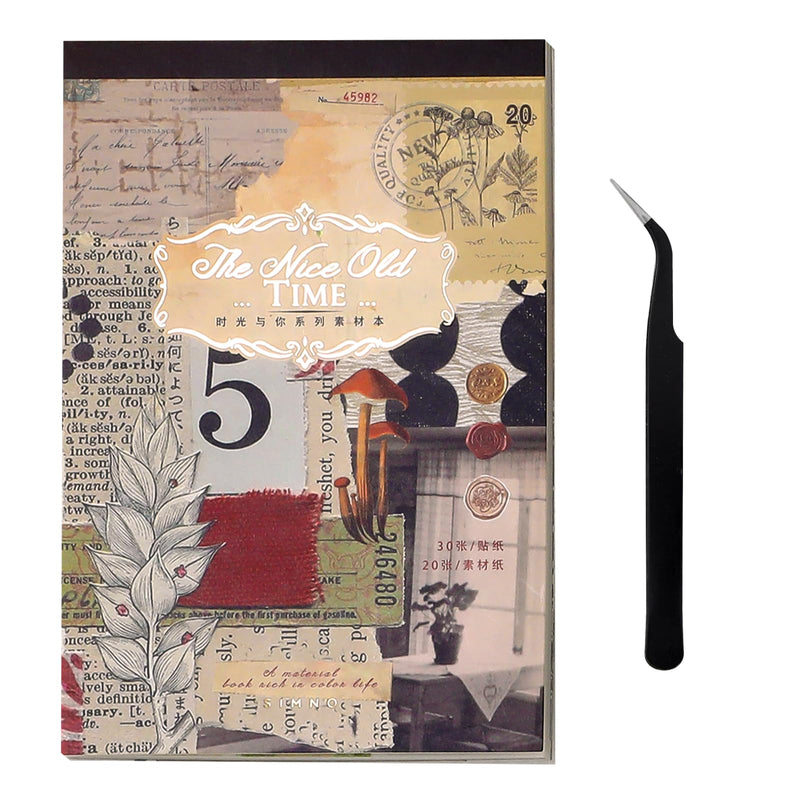 Vintage Stickers for Scrapbooking 411 PCS Vintage Scrapbook Supplies with 30 Sheet of Vintage Stickers & 20 Sheet of Scrapbook Papers for Aesthetic Planners Diary DIY Crafts