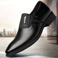 Men's Casual Leather Shoes, Pointed Business Footwear