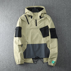 Men's Hip Hop Hooded Multi-Pocket Work Jacket