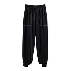 Plus Size Black Casual Harem Jogging Pants for Women