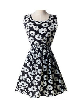 2018 Summer Plus Size Floral Chiffon Dress and Skirt