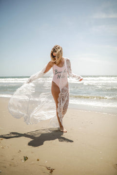 Women's Long Lace Beach Cover-Up for Swimwear