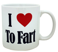Island Dogs Giant I Love to Fart Mug 22 oz White