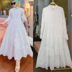 Embroidered Hollow Lace Dress from Southeast Asia