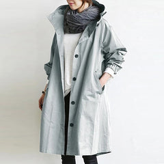 Medium Length Casual Trench Coat for Women in Autumn