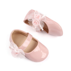 Infant Girls' PU Shoes with Cute Flower Design